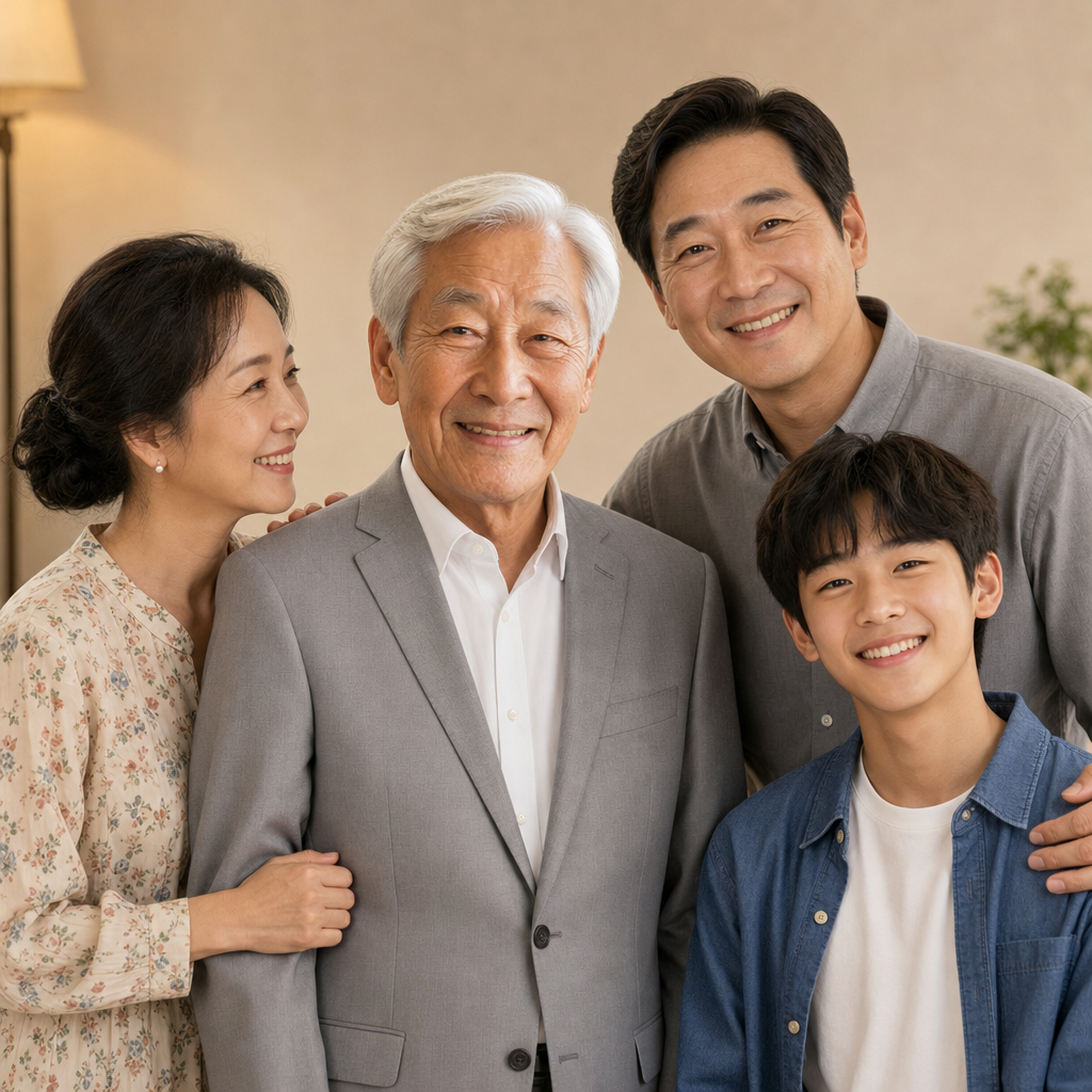 합성 후 — 완성된 가족사진
