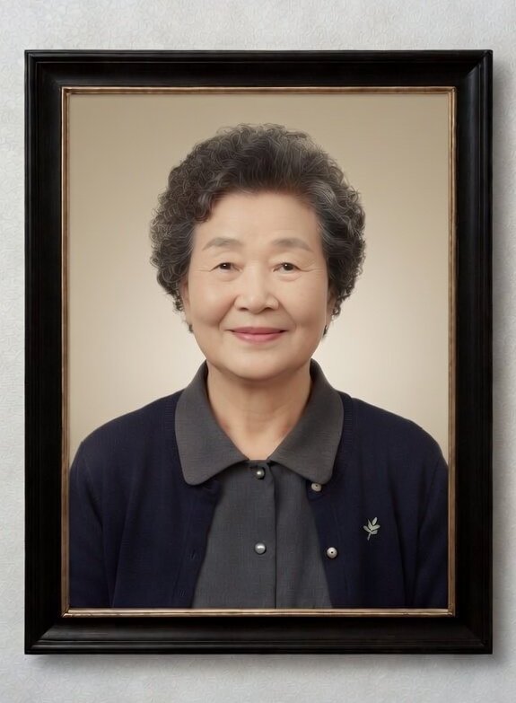 베이지 배경 영정사진